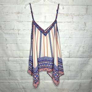 JEALOUS TOMATO Women's Shirt Medium Multi-Color Floral Paisley Flowy Tank Top